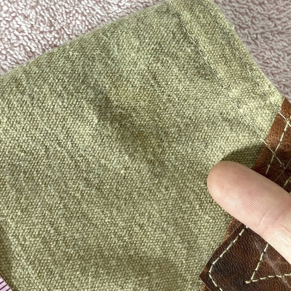 5/$25 Canvas Boho Hobo Bag Tote Shoulder Bag With Leather Straps And Star Design - Picture 9 of 12